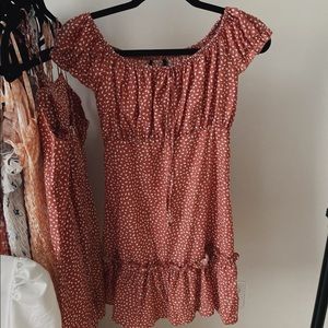 Off Shoulder Polka Dot Printed Dress 🥺💯😍